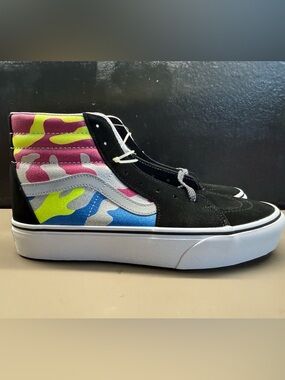 New Unisex Vans Sk8 Hi Platform 2 After Dark Suede Multicolor Camo White Women 7